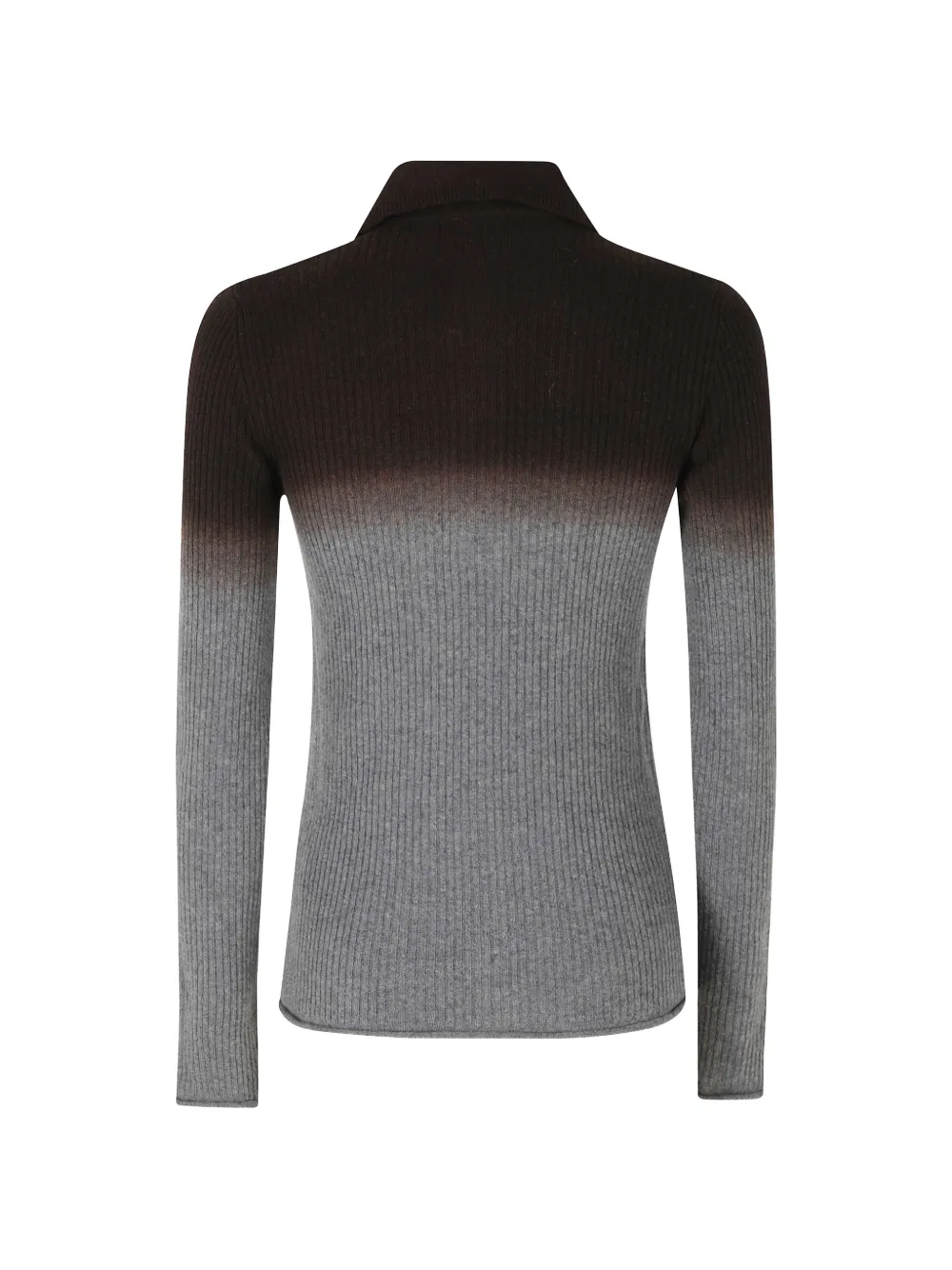 Alysi ombre-effect ribbed-knit polo shirt Grijs