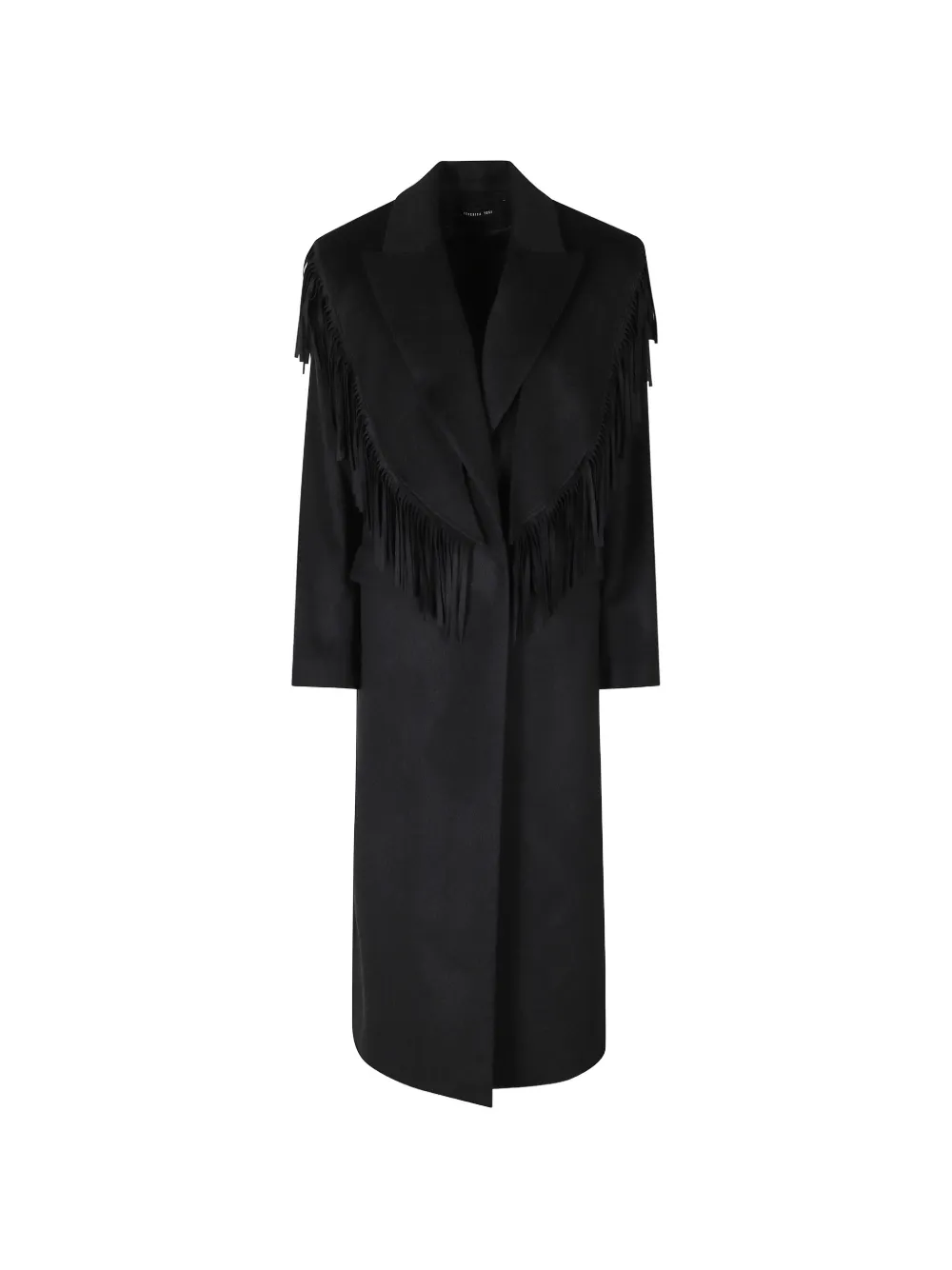 Federica Tosi fringe-detail detachable-cape coat - Gris Federica Tosi fringe-detail detachable-cape coat - Gris