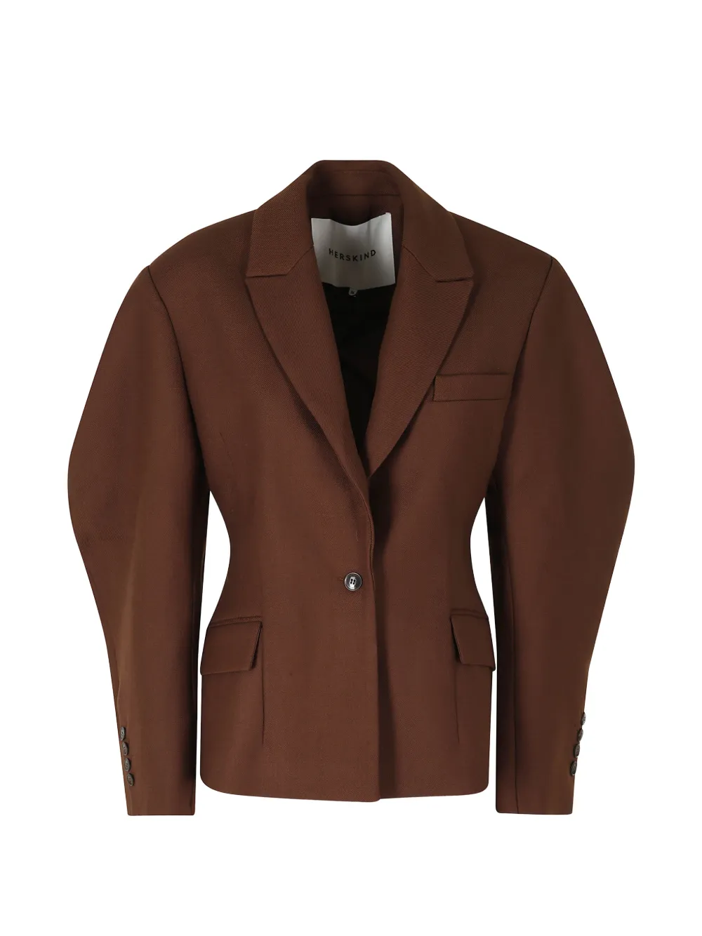HERSKIND Alex button-fastening fitted jacket Bruin