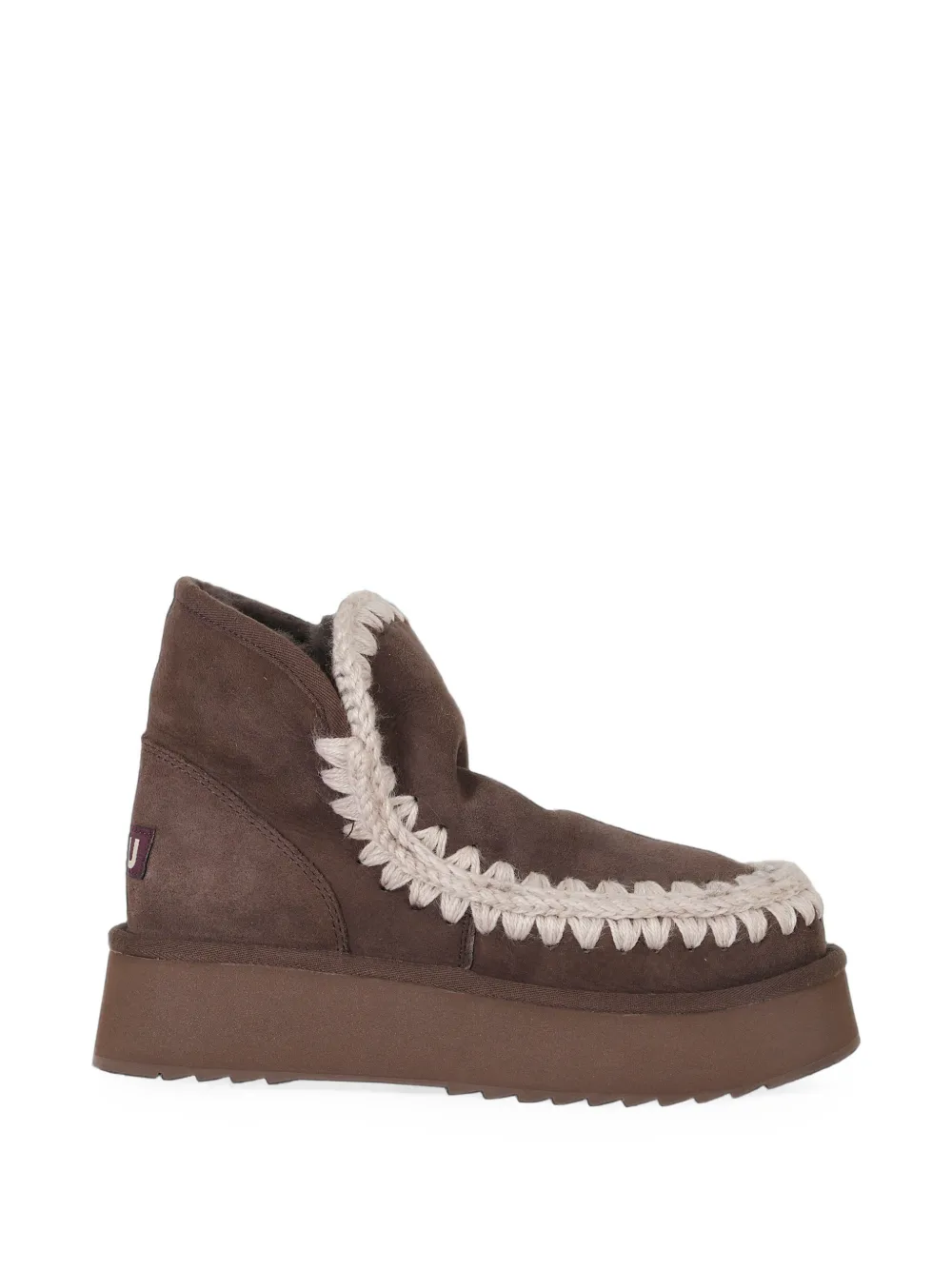 Mou Eskimo crochet-stitch platform boots - Marron Mou Eskimo crochet-stitch platform boots - Marron