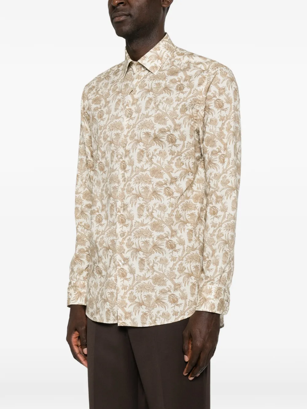 ETRO Overhemd met bloemenprint Beige