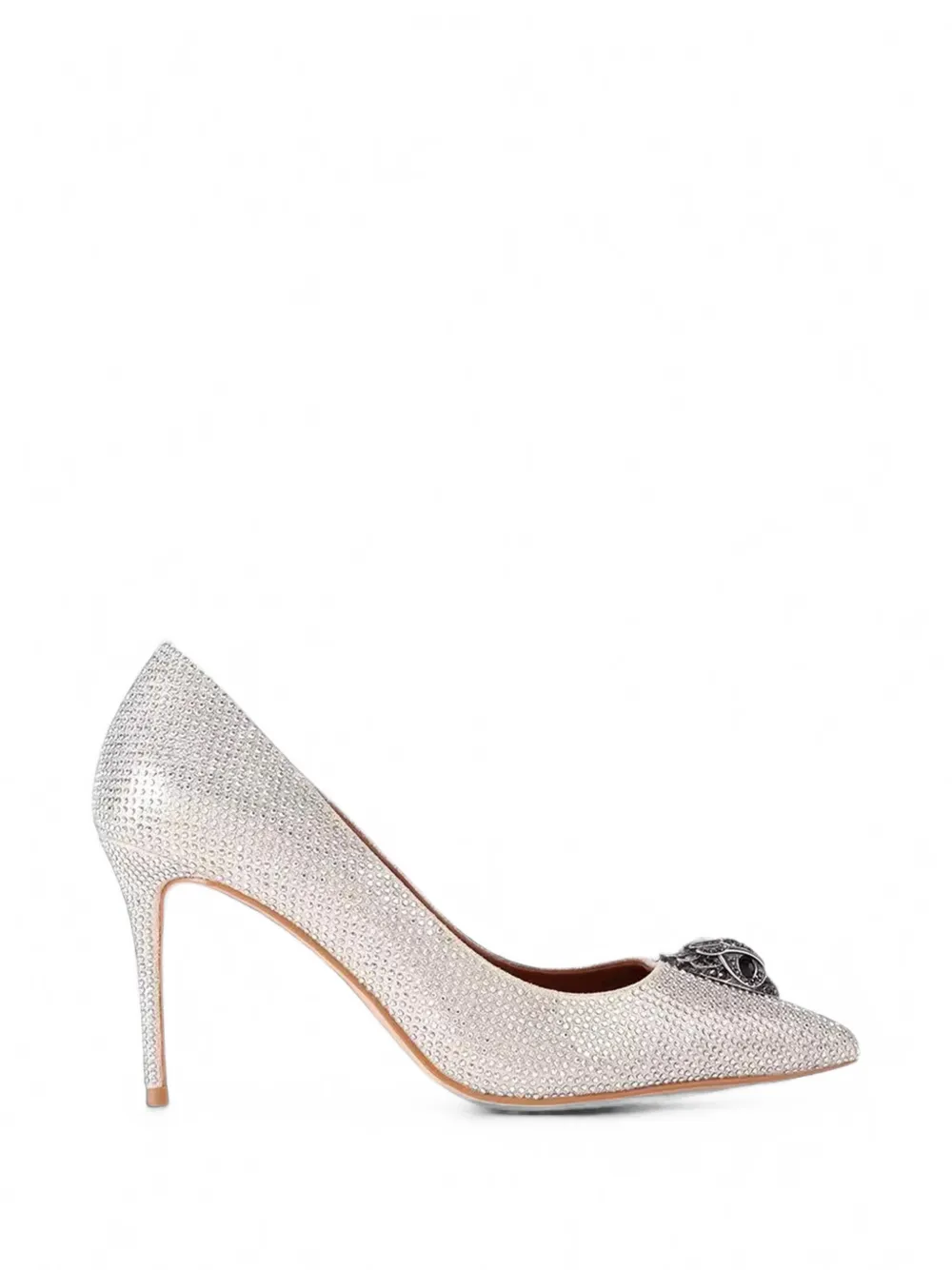 Kurt Geiger London Belgravia Eagle crystal-embellished pumps - Argent Kurt Geiger London Belgravia Eagle crystal-embellished pumps - Argent