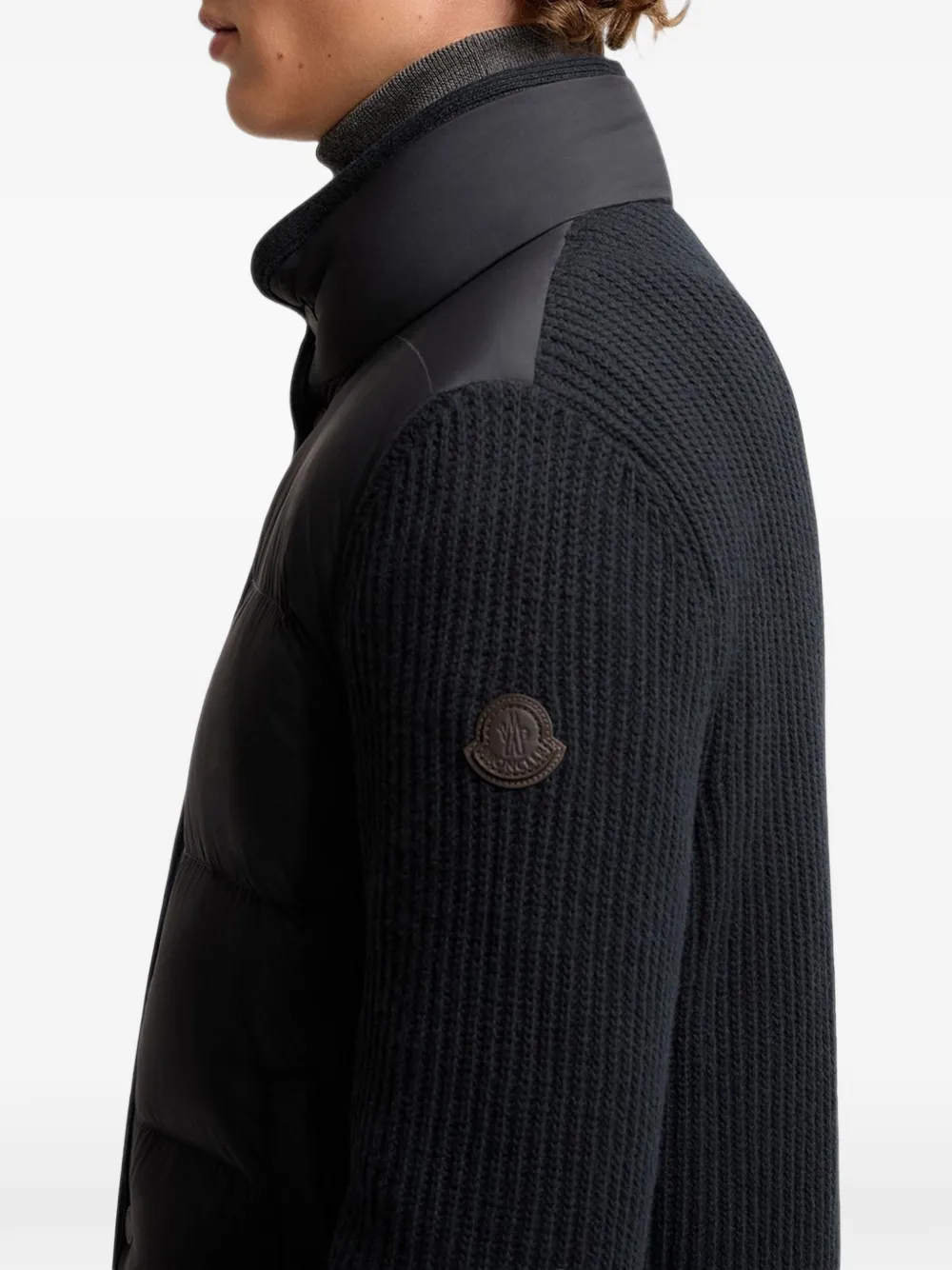 Moncler Donsjack met vlakken Zwart