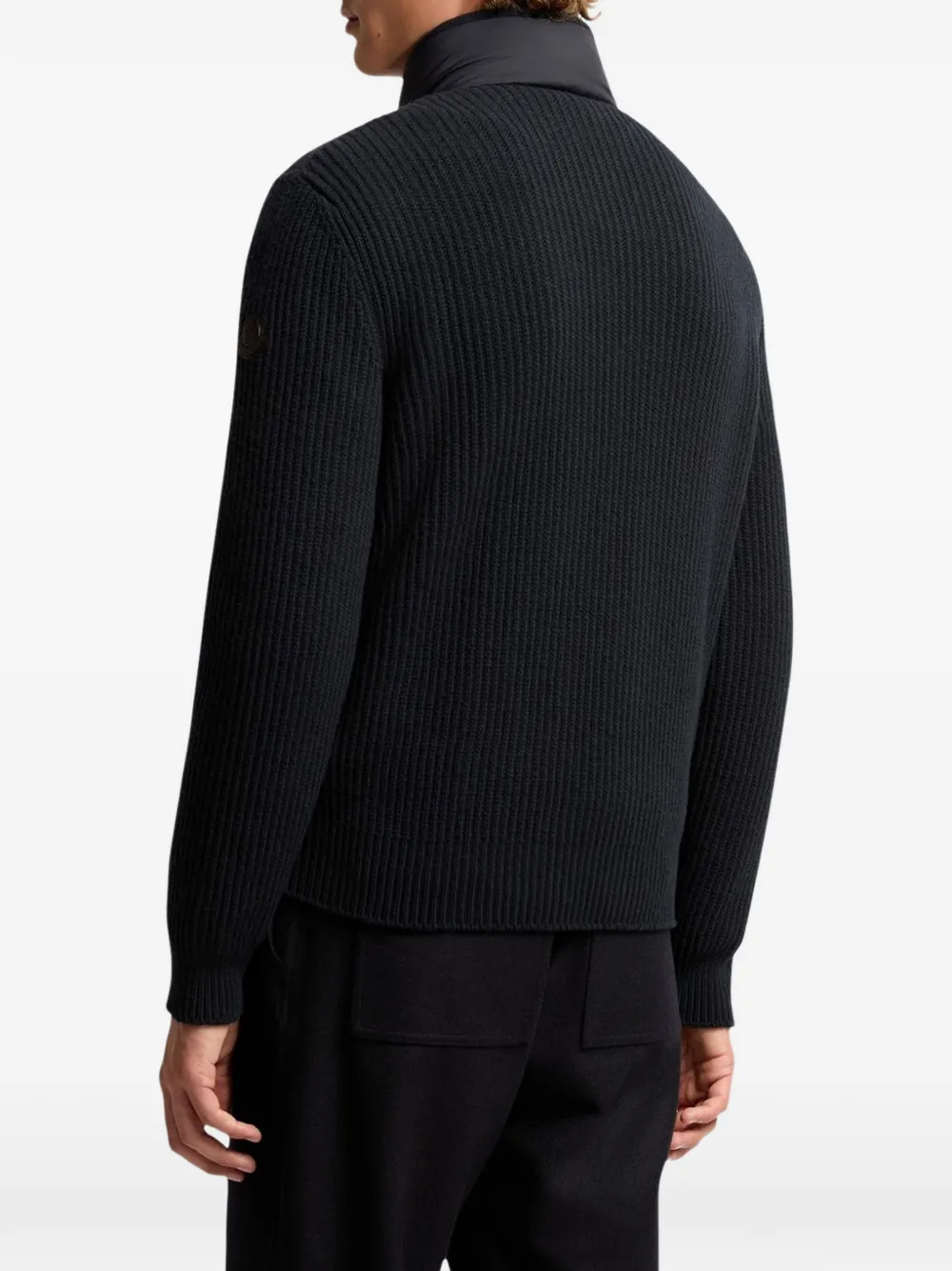 Moncler Donsjack met vlakken Zwart