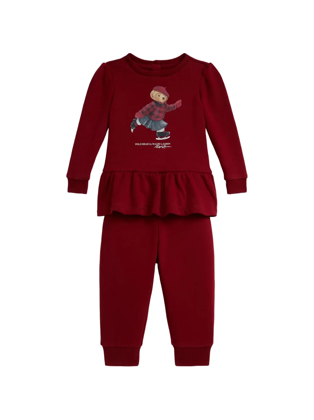 POLO RALPH LAUREN KIDS survêtement Polo Bear à volants - Rouge