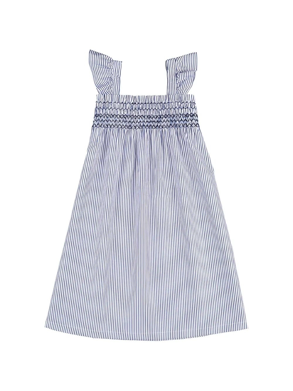 NANAN robe froncée à rayures - Blanc NANAN robe froncée à rayures - Blanc