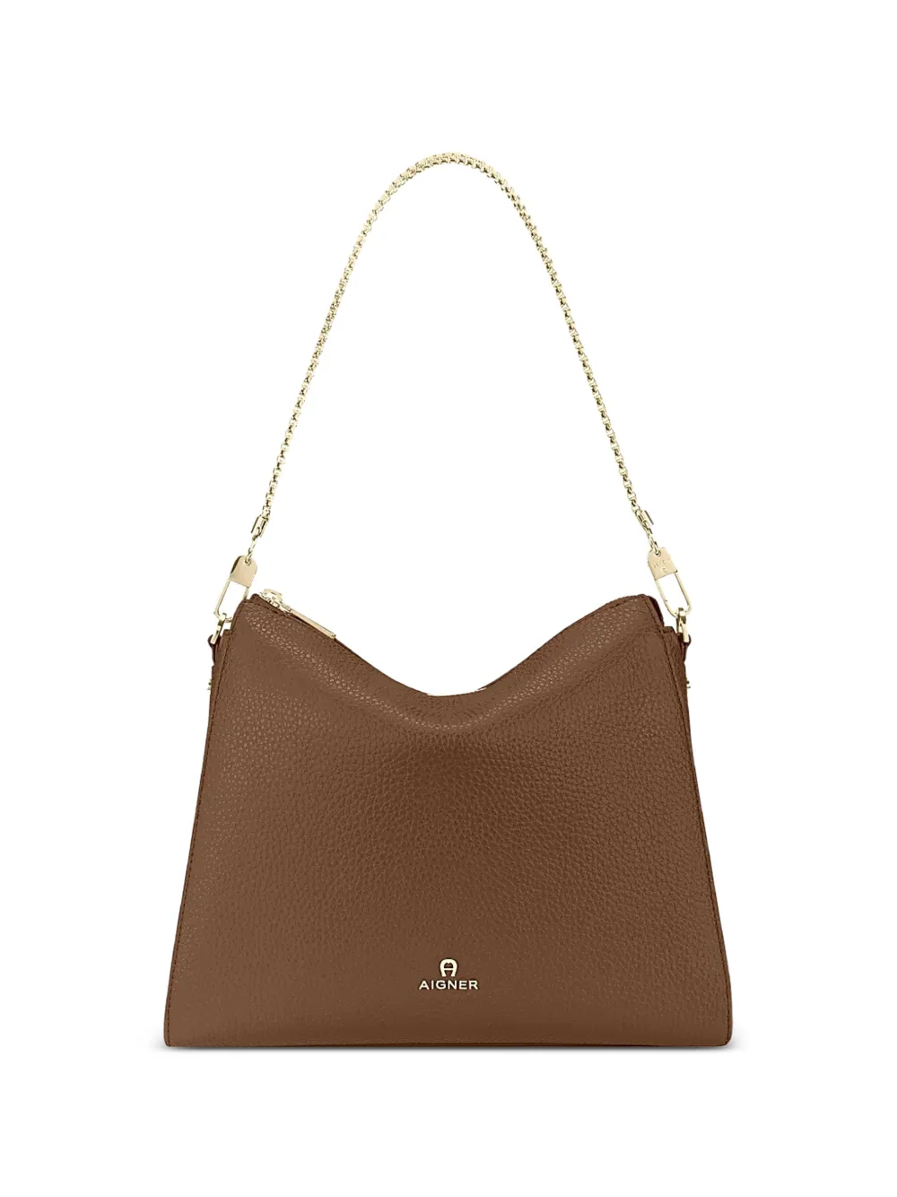 AIGNER small Ivy pebble-grain shoulder bag - Marrone