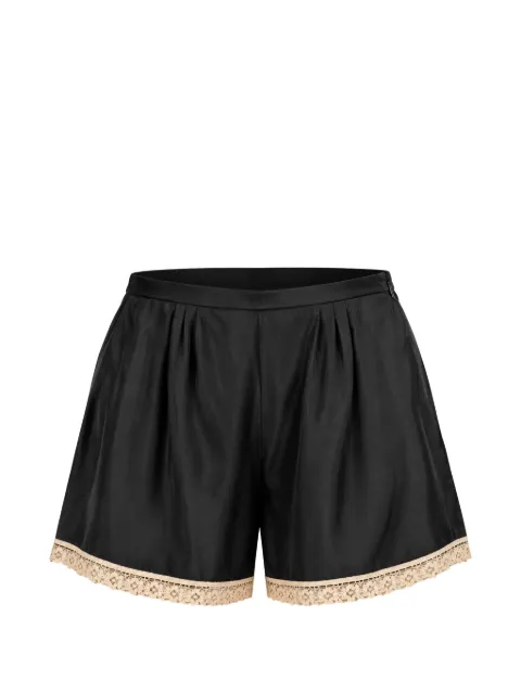 Forte Forte shorts con pinzas y ribete de encaje