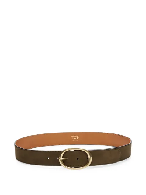 TWP wide-strap oval-buckle belt