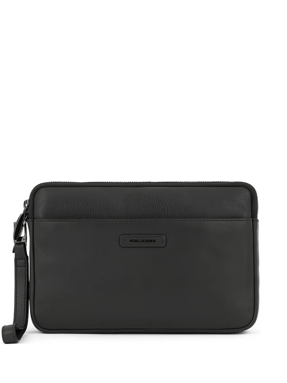 PIQUADRO grained leather clutch bags - Nero