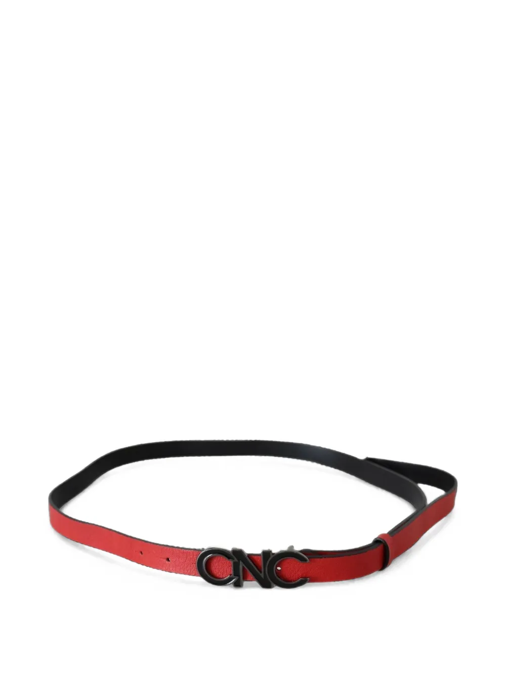 Costume National Omkeerbare leren riem met CNC-logo Rood
