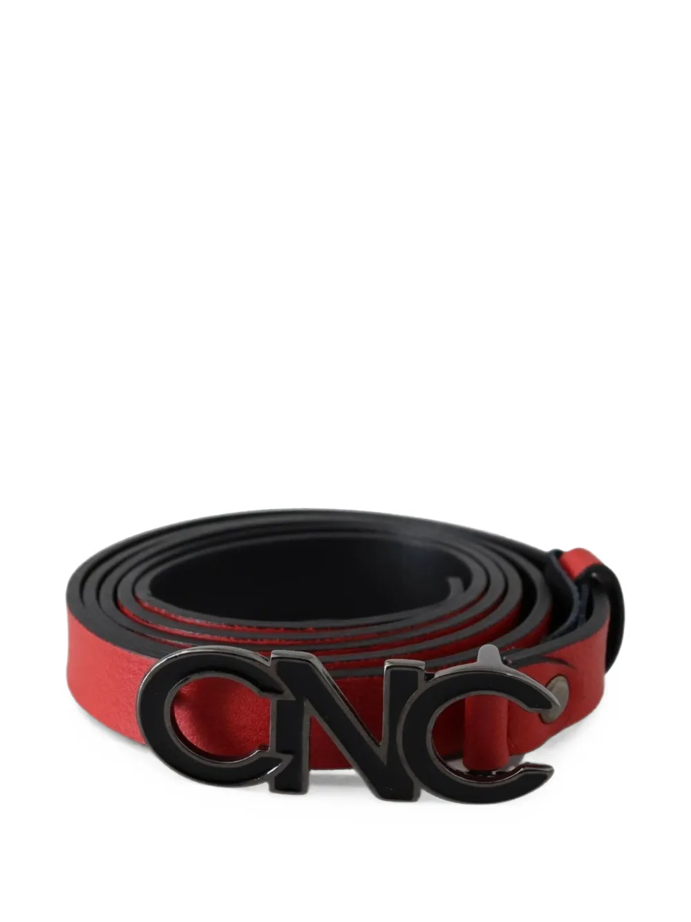 Costume National Omkeerbare leren riem met CNC-logo Rood