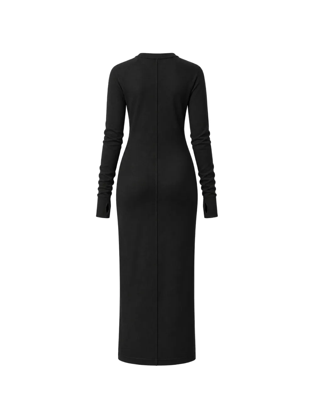 Thom Krom W D 70 maxi-jurk met duimsleuf Zwart
