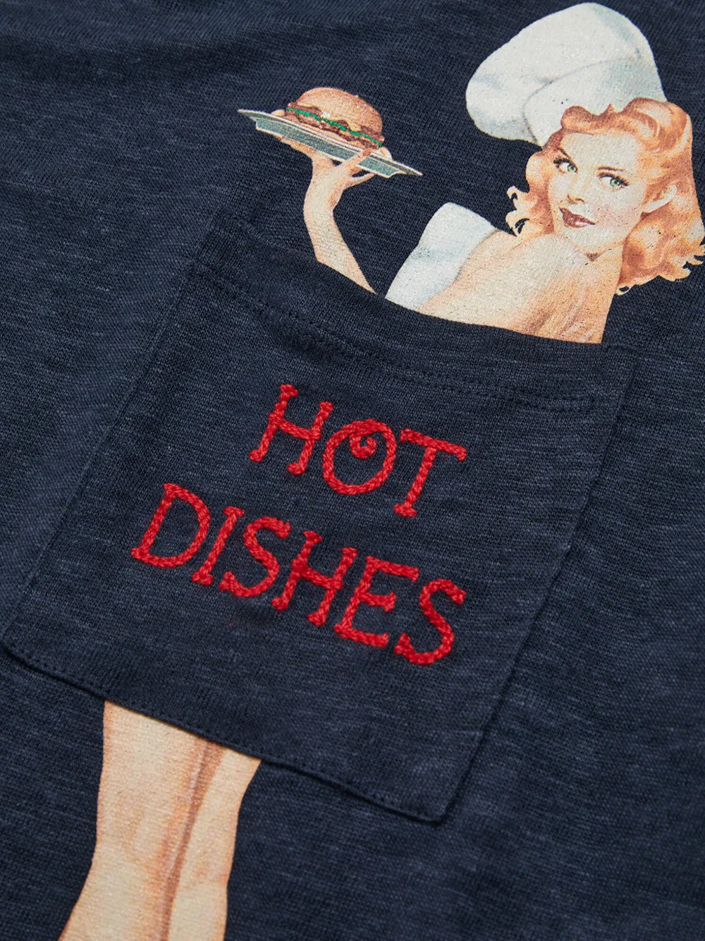 MC2 Saint Barth Ecstasea linnen T-shirt met pin-up print Blauw