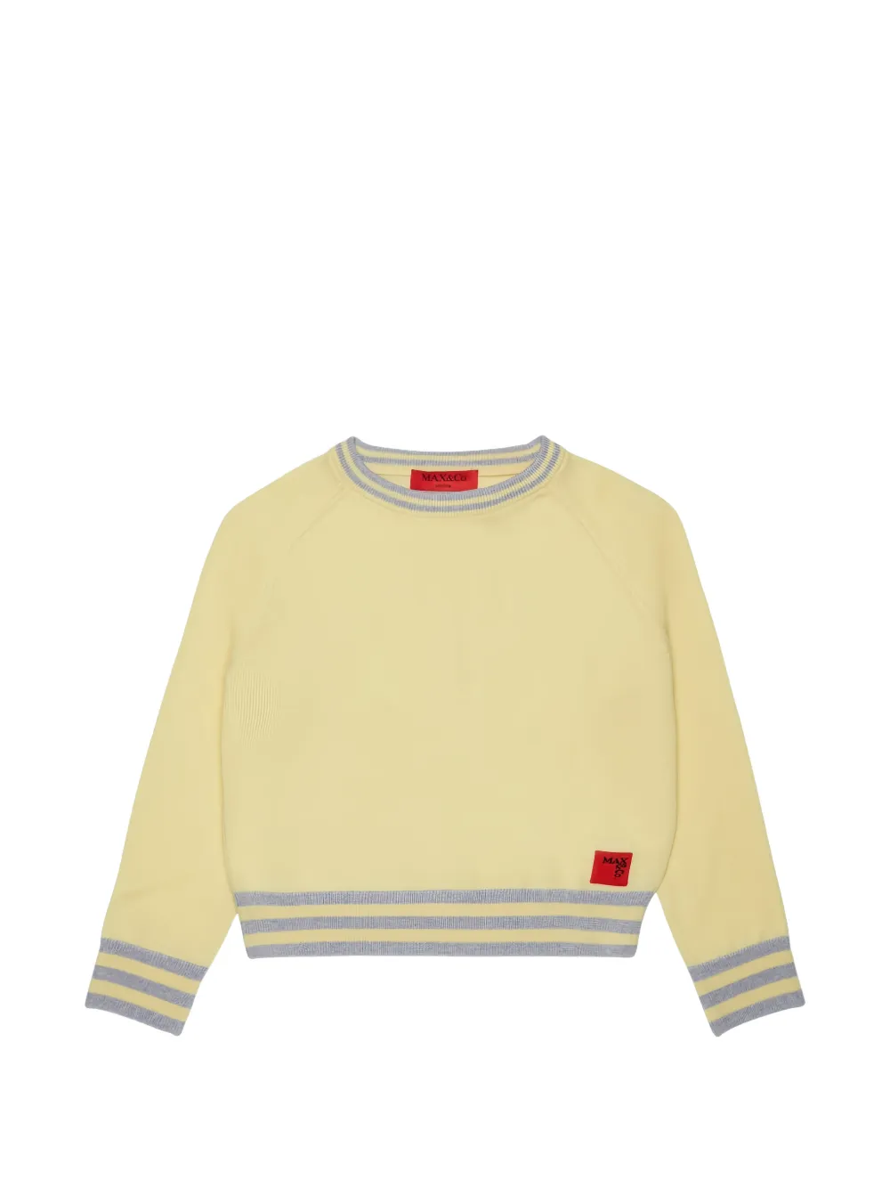 MAX&Co. Kids stripe-trim raglan-sleeve sweater - Giallo