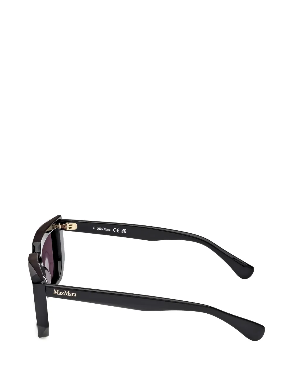 Max Mara Eyewear Zonnebril met rechthoekig montuur Zwart