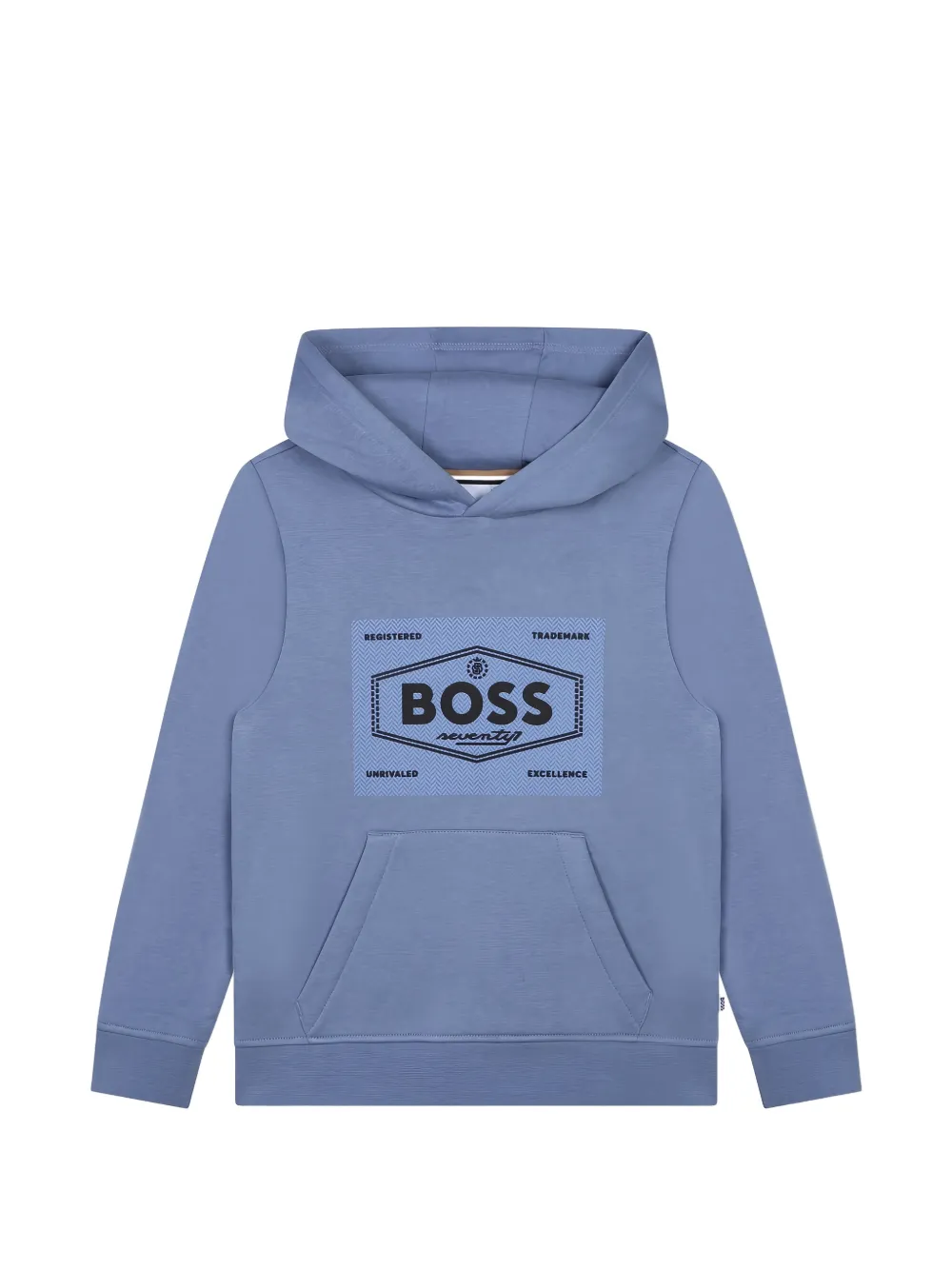 BOSS Kidswear logo-print cotton hoodie - Blu