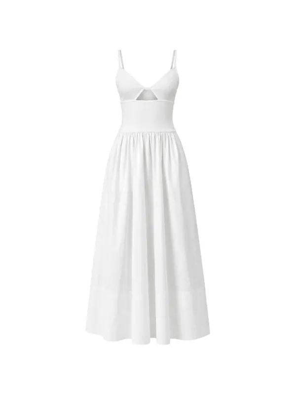 St. Agni Cut-out-detail Sleeveless Maxi Dress in White