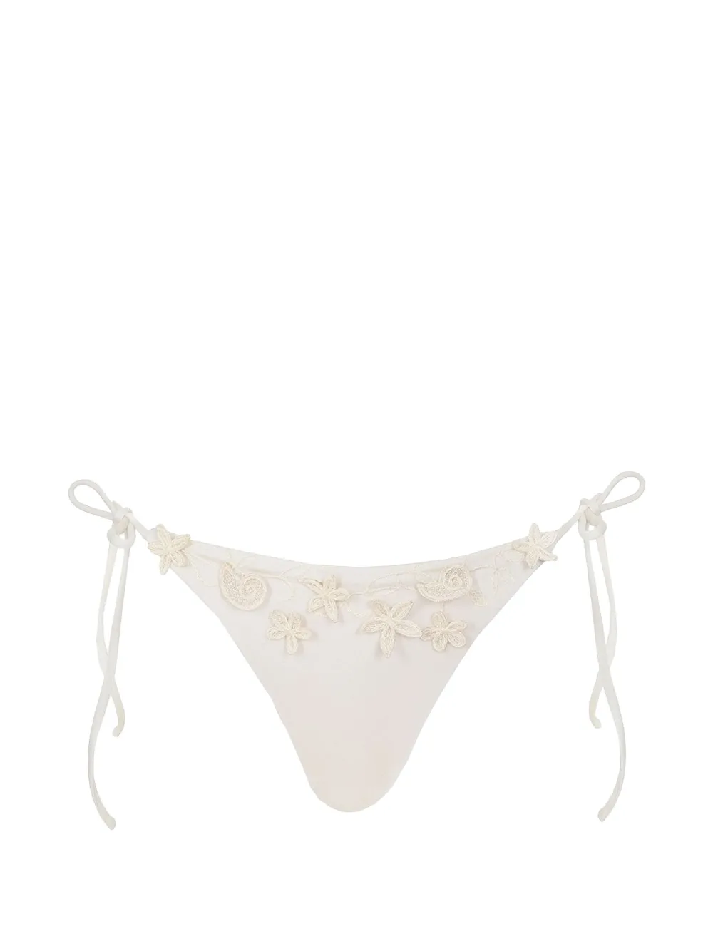 Agua Bendita bas de bikini Nader Alegria à fleurs appliquées - Blanc Agua Bendita bas de bikini Nader Alegria à fleurs appliquées - Blanc