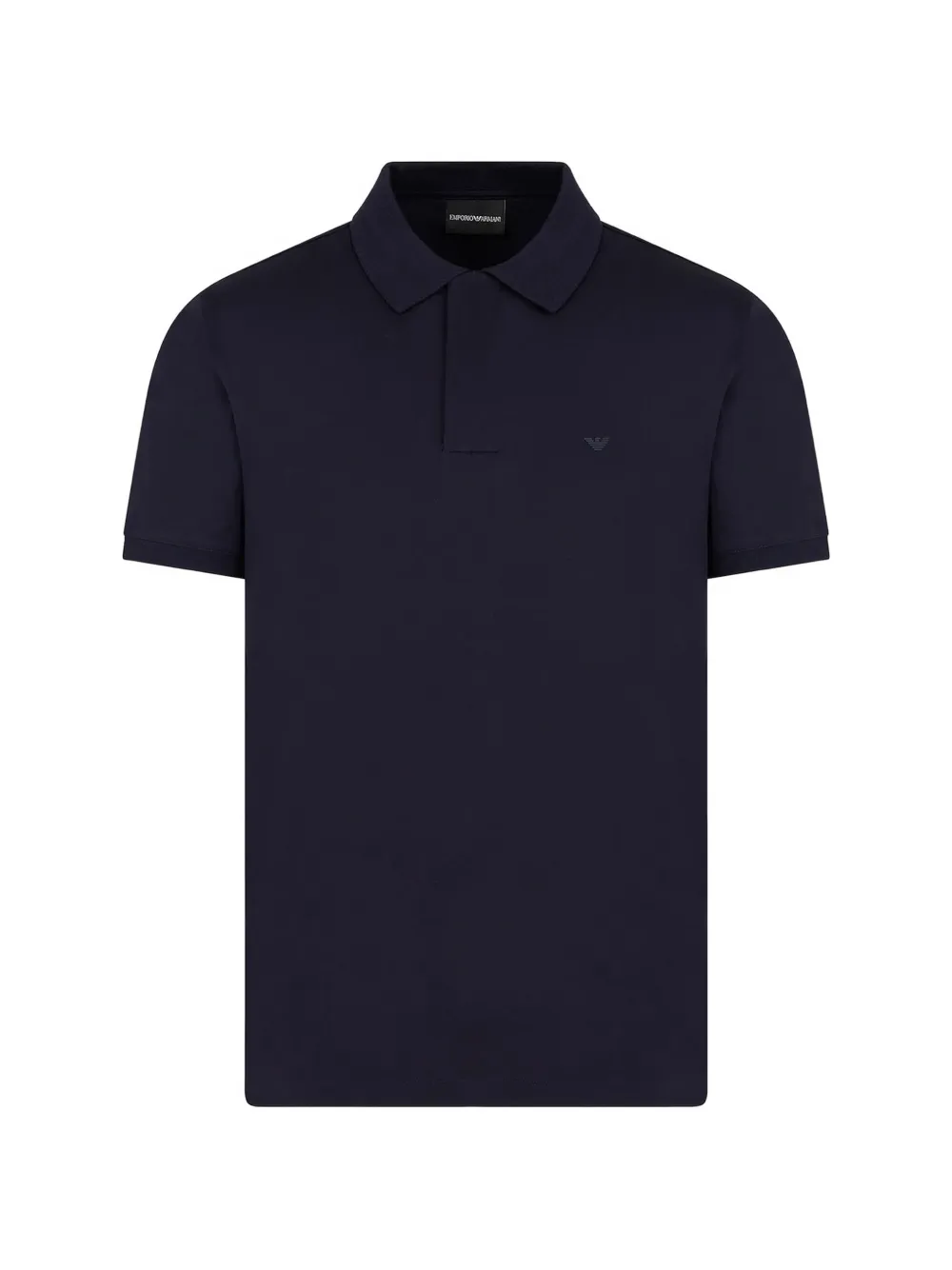 Emporio Armani logo-embroidered polo shirt - Blu
