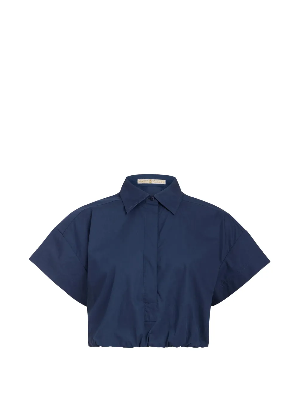 Marie Oliver Sierra elasticated cropped polo top - Blu
