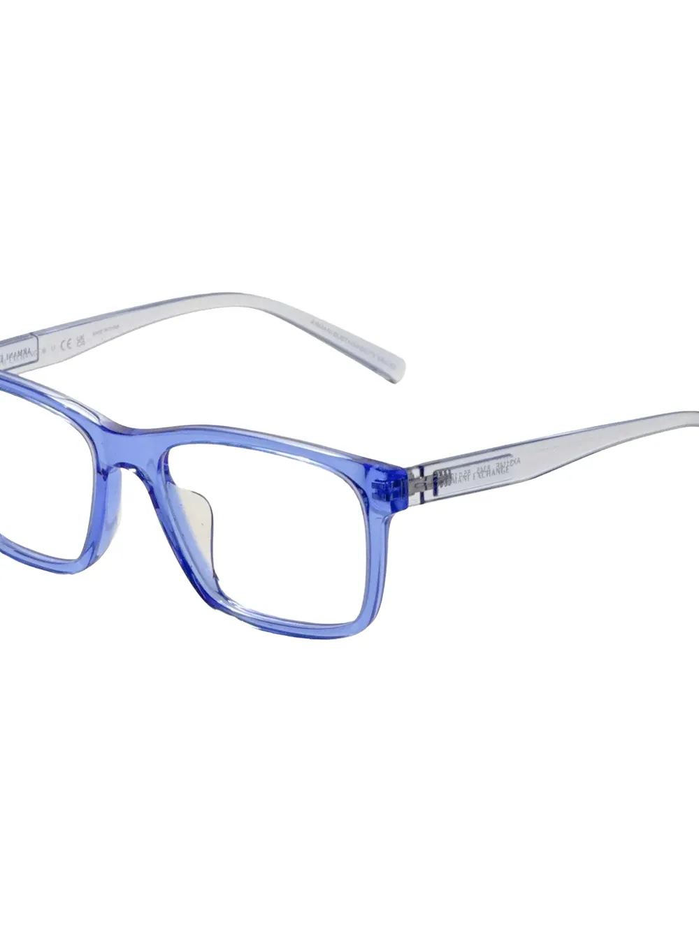Armani Exchange Bril met doorzichtig vierkant montuur Blauw