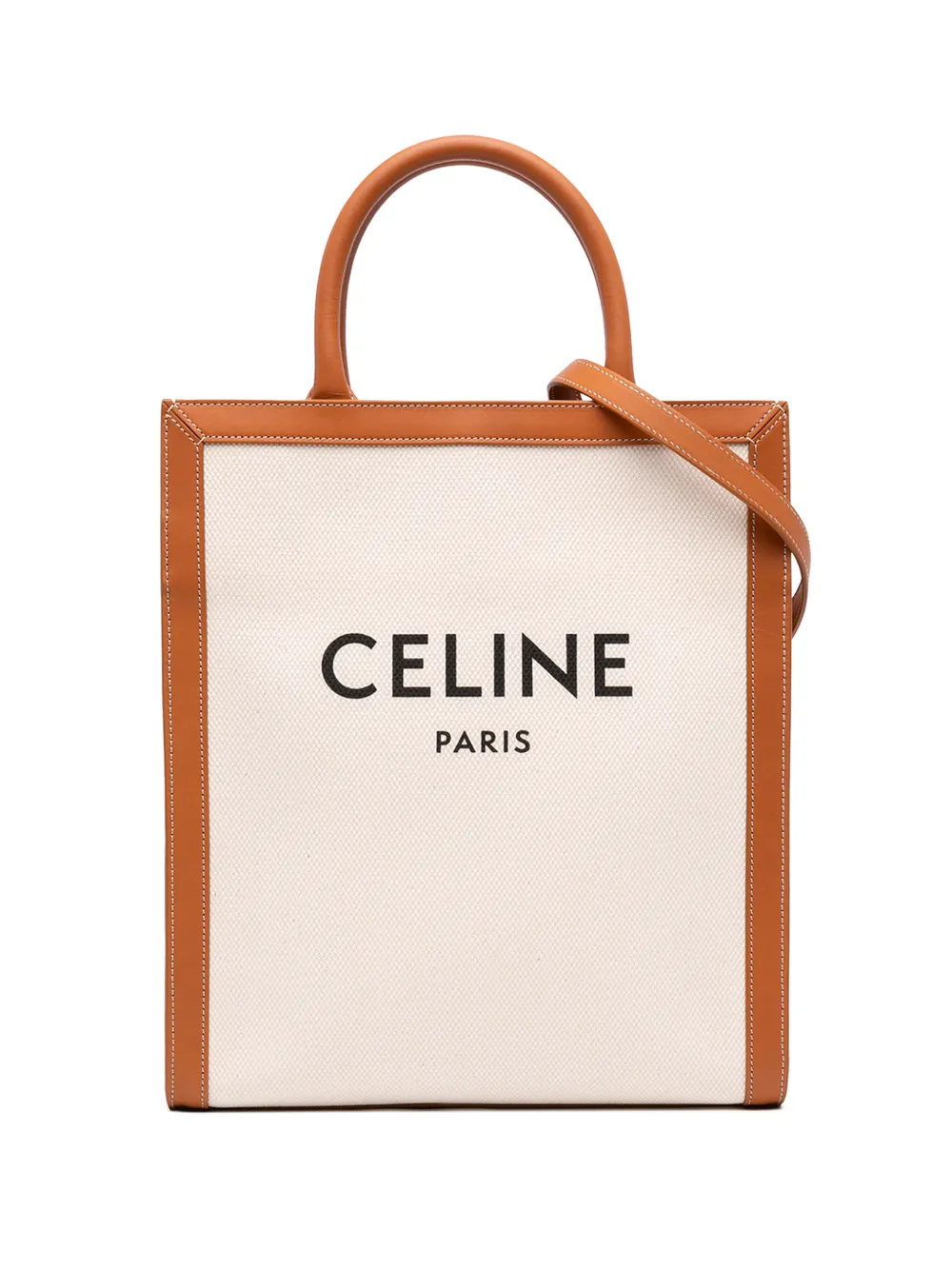 Celine Pre-Owned 2018-2026 kleine Vertical Cabas Satchel-Tasche aus Canvas - Braun