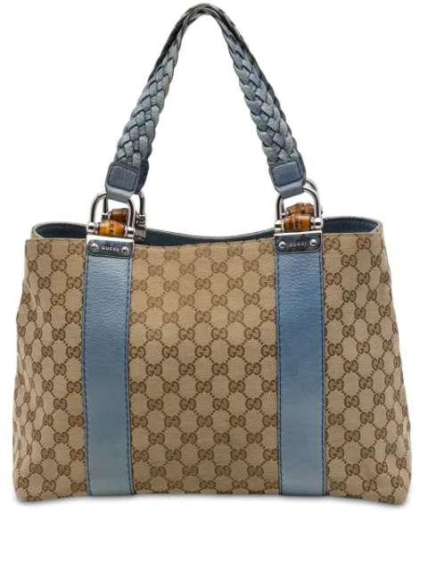 Gucci Pre-Owned 2021-2026 Medium GG Canvas Bamboo Libeccio tote bag