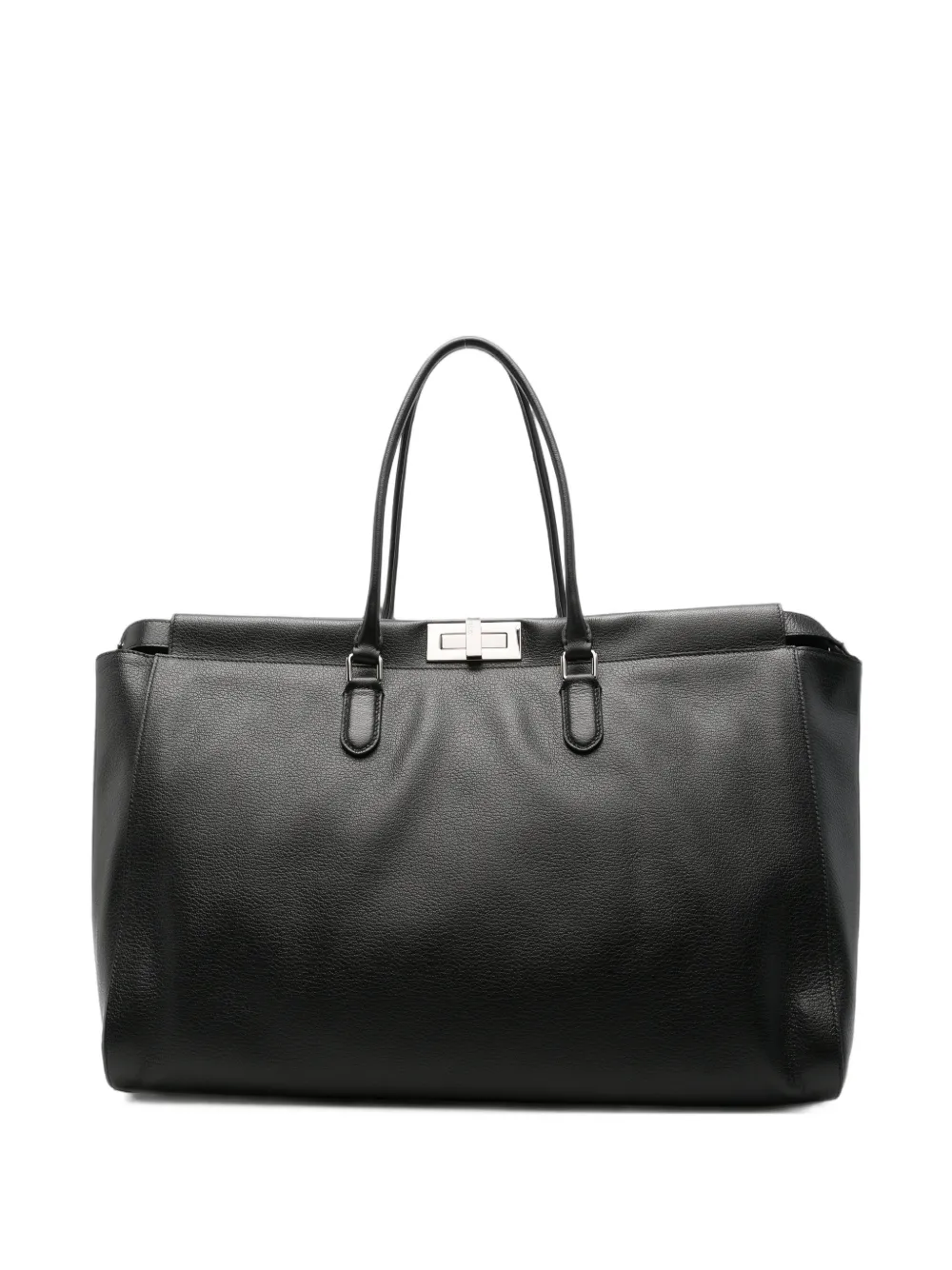 FENDI Peekaboo leather tote bag - Nero