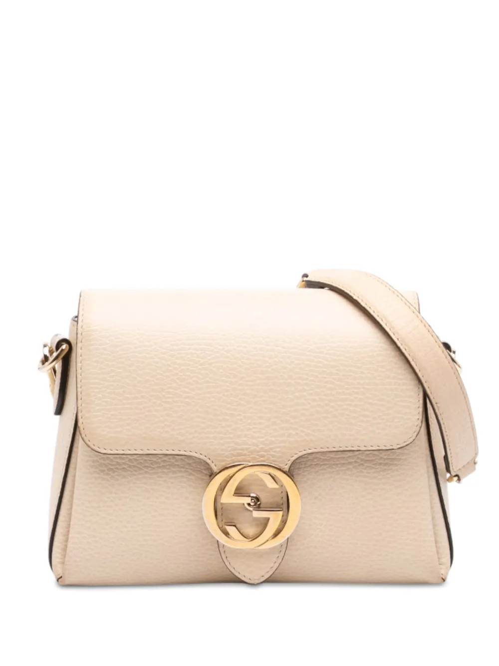 Gucci Pre-Owned 2016-2026 Small Dollar Calfskin Interlocking G crossbody bag - White