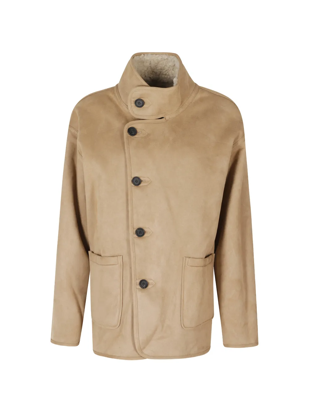 Low Classic Jas van imitatielamswol Beige
