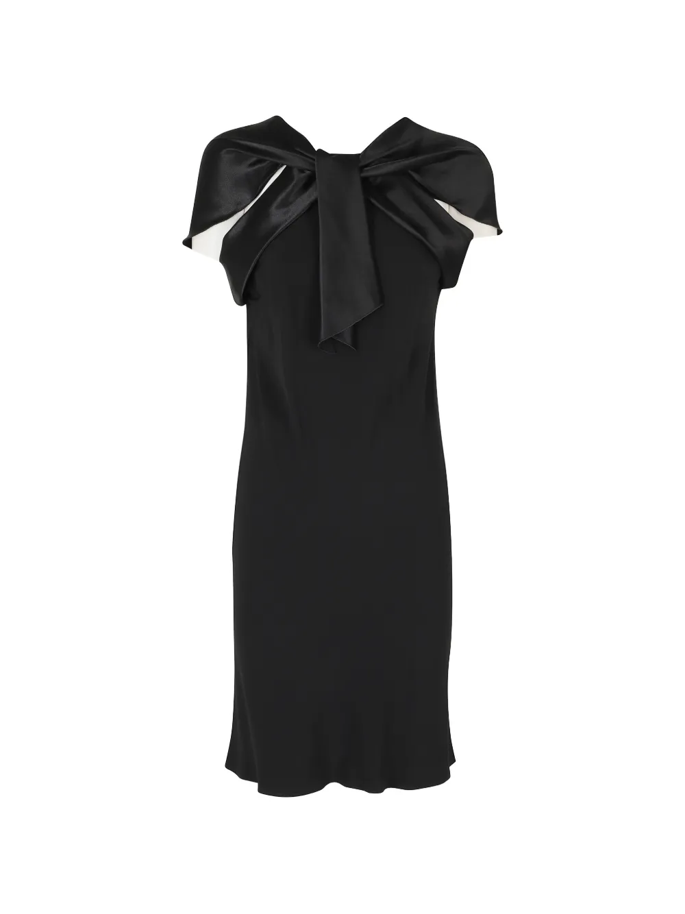Alberta Ferretti bow-detail satin-finish mini dress - Nero