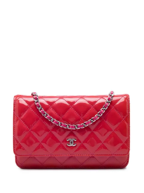CHANEL Pre-Owned 2014-2015 Bicolor Classic Patent Wallet On Chain crossbody bag