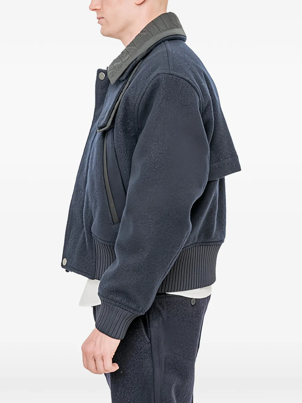 Craig Green Wollen jack met gewatteerde kraag Blauw