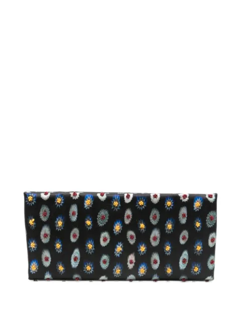 STAUD Muse bead-embellished ikat-print clutch bag