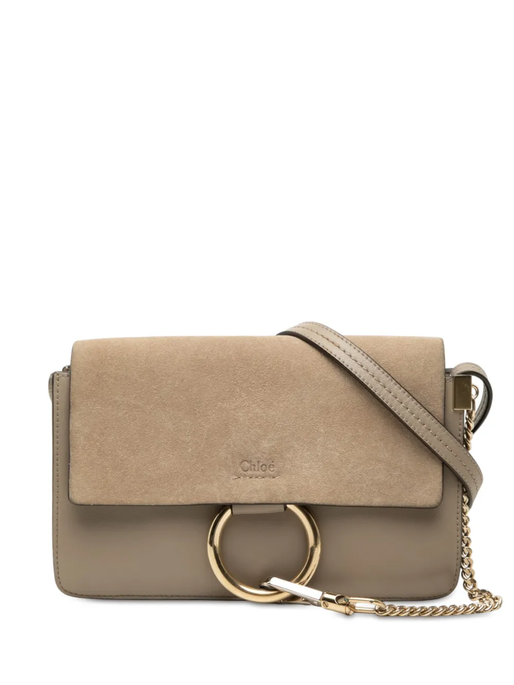 Chloé Pre-Owned 2017 kleine Faye Umhängetasche aus Wild- und Kalbsleder - Braun