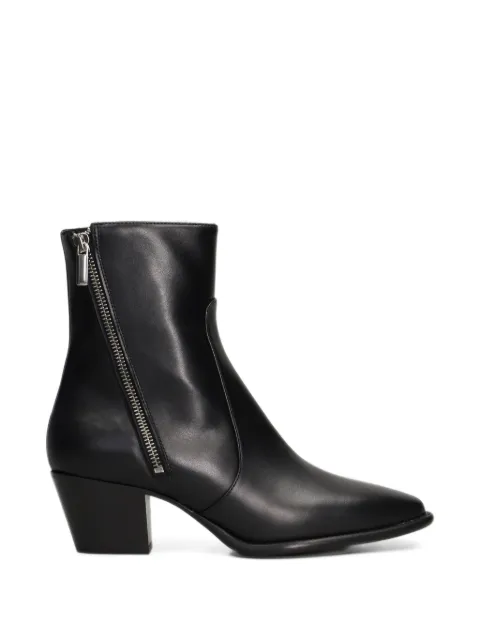 Anna F. Stivaletti in pelle con zip laterale