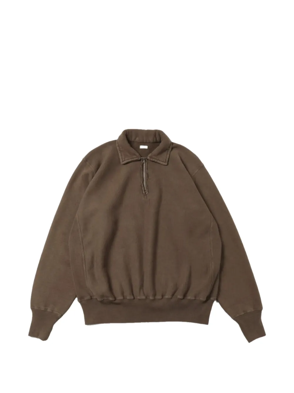 A.presse Collared Half-zip Cotton Sweatshirt In Brown