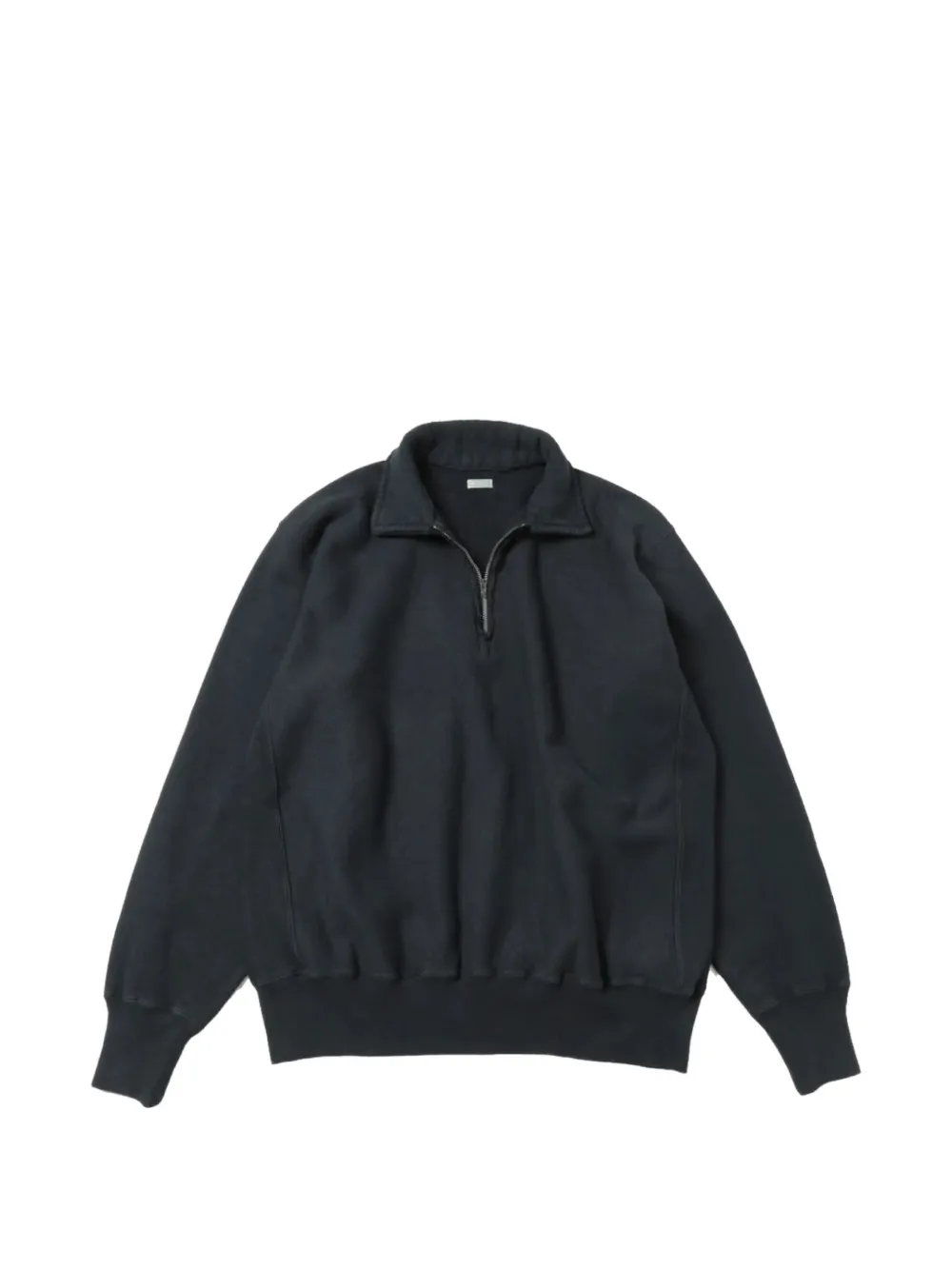 A.presse Quarter-zip Polo-collar Cotton Sweatshirt In Blue