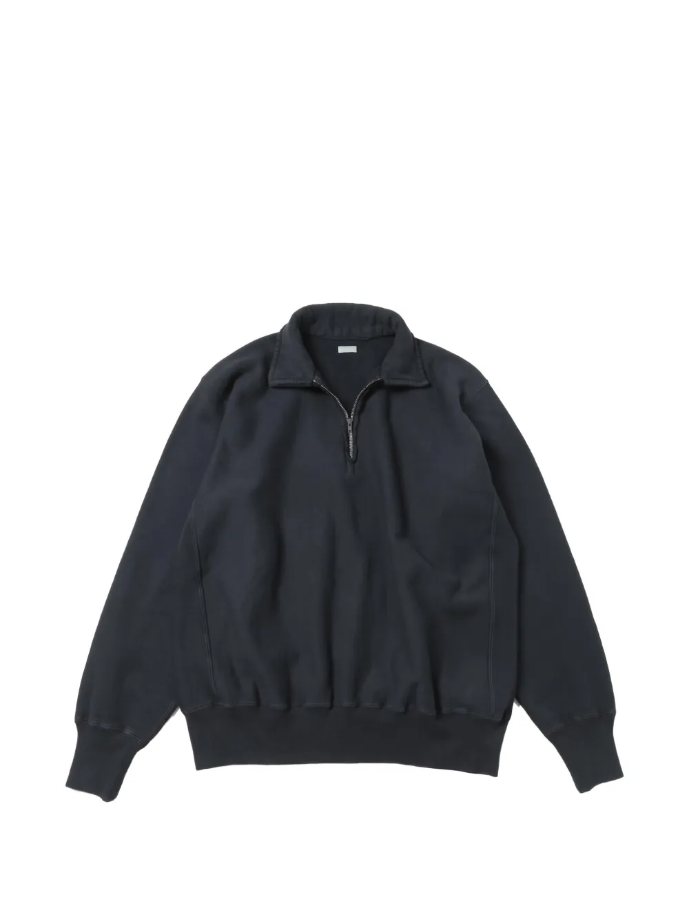 A.PRESSE quarter-zip polo-collar cotton sweatshirt - Nero