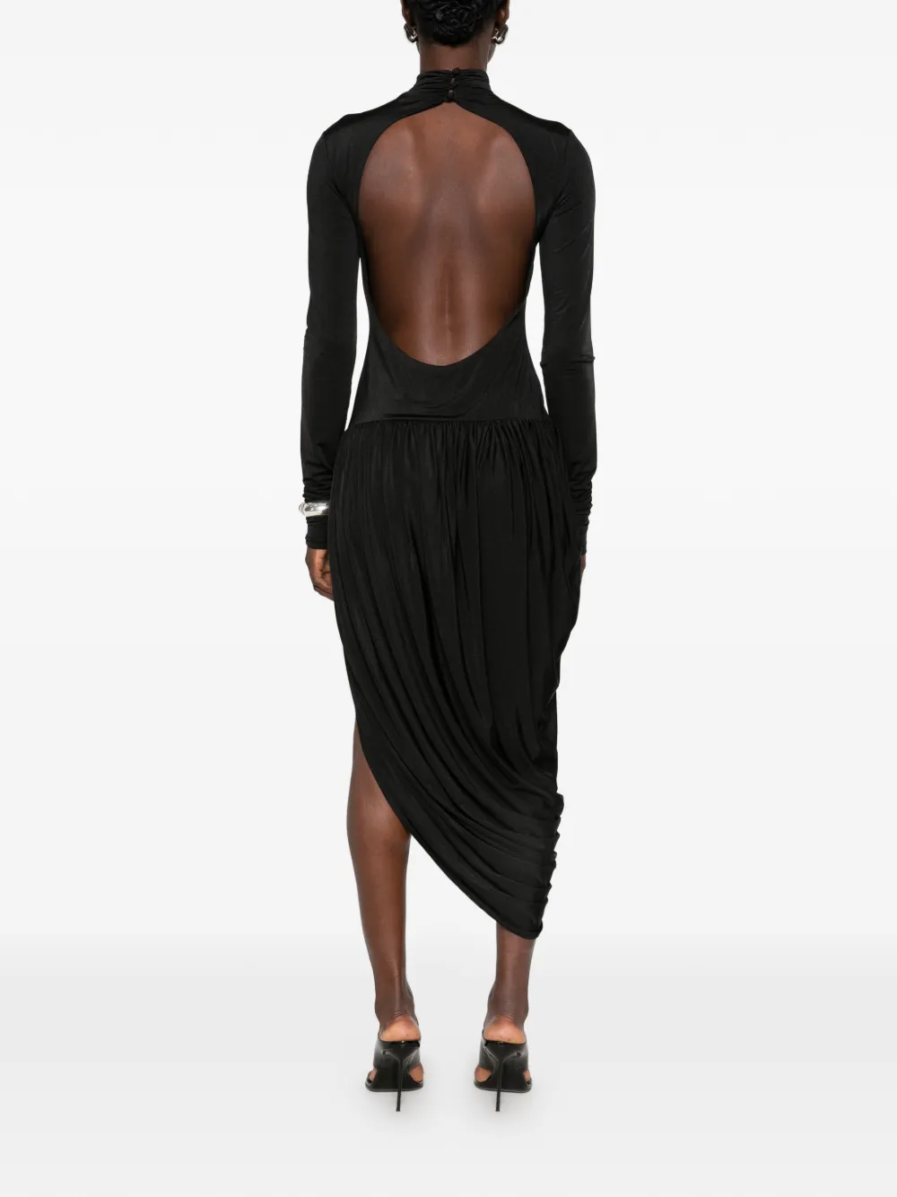 THE ANDAMANE Vesna asymmetric dress Zwart