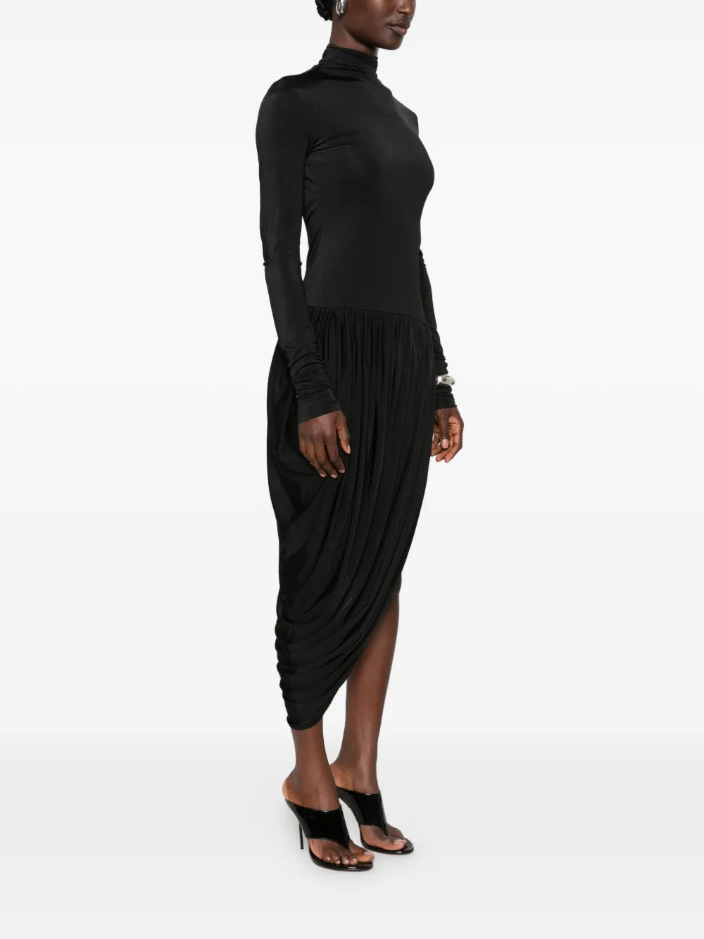 THE ANDAMANE Vesna asymmetric dress Zwart