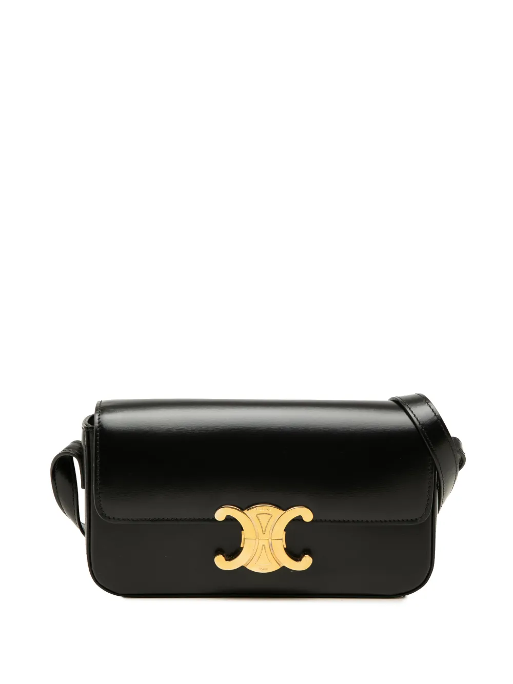 Celine Pre-Owned 2021 glänzende Triomphe Claude Schultertasche aus Kalbsleder - Schwarz