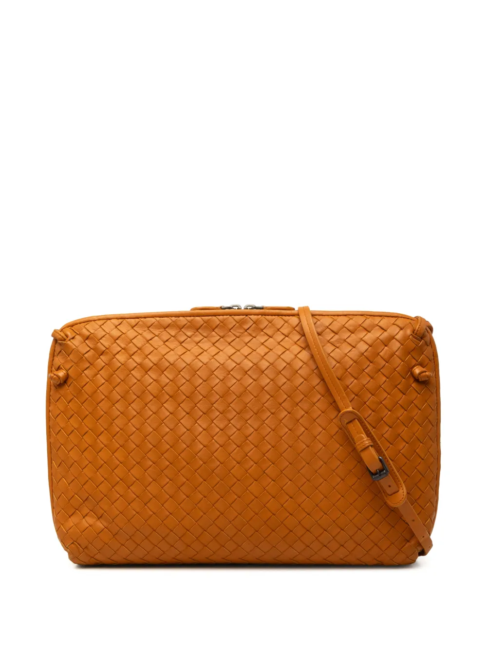 Bottega Veneta Pre-Owned 2011 große Intrecciato Nodini Umhängetasche aus Nappaleder - Orange