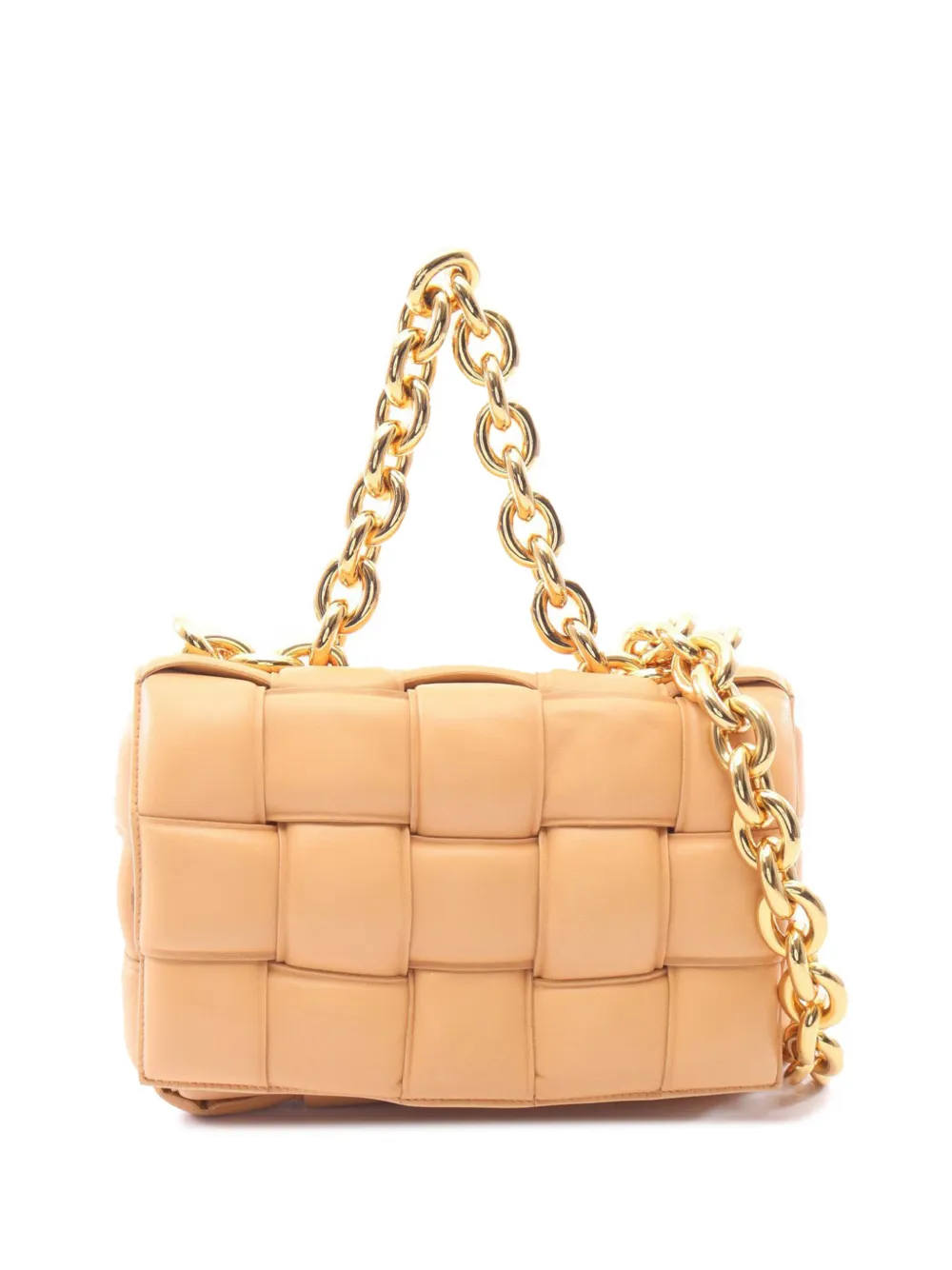 Bottega Veneta Pre-Owned 2012-2026 wattierte Intrecciato Chain Cassette Satchel-Tasche aus Nappaleder - Nude