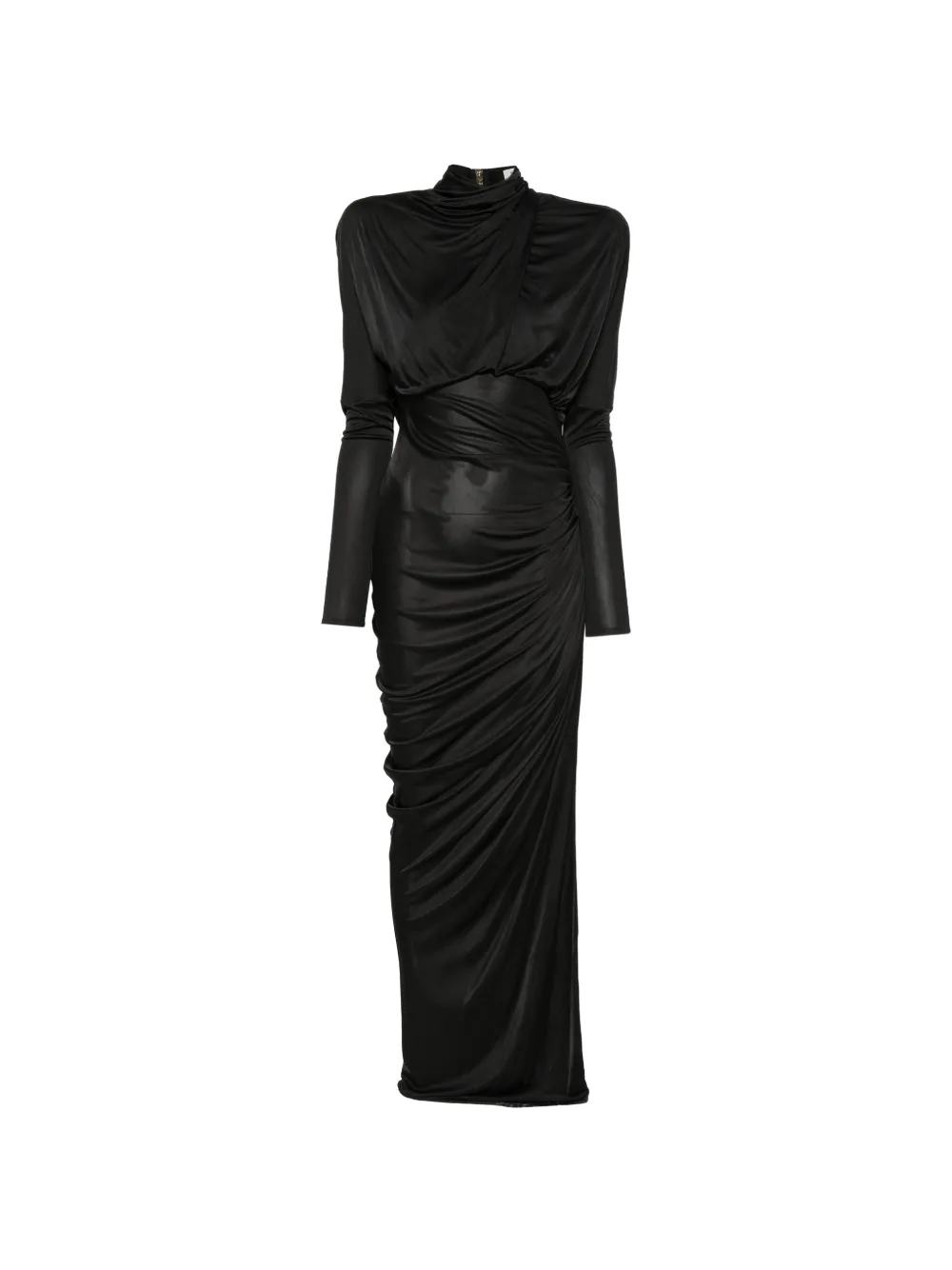 Balmain gathered open-back maxi dress - Noir