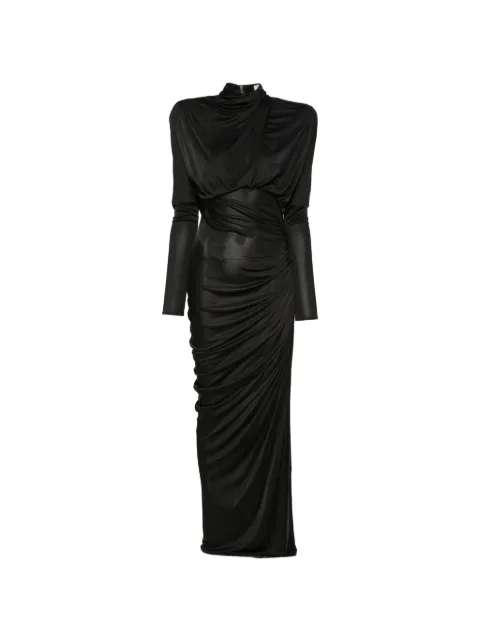 Balmain gathered open-back maxi dress