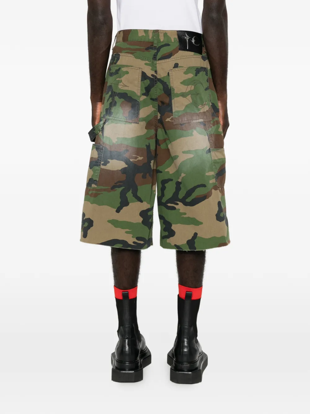 THUG CLUB Shorts met camouflageprint Groen