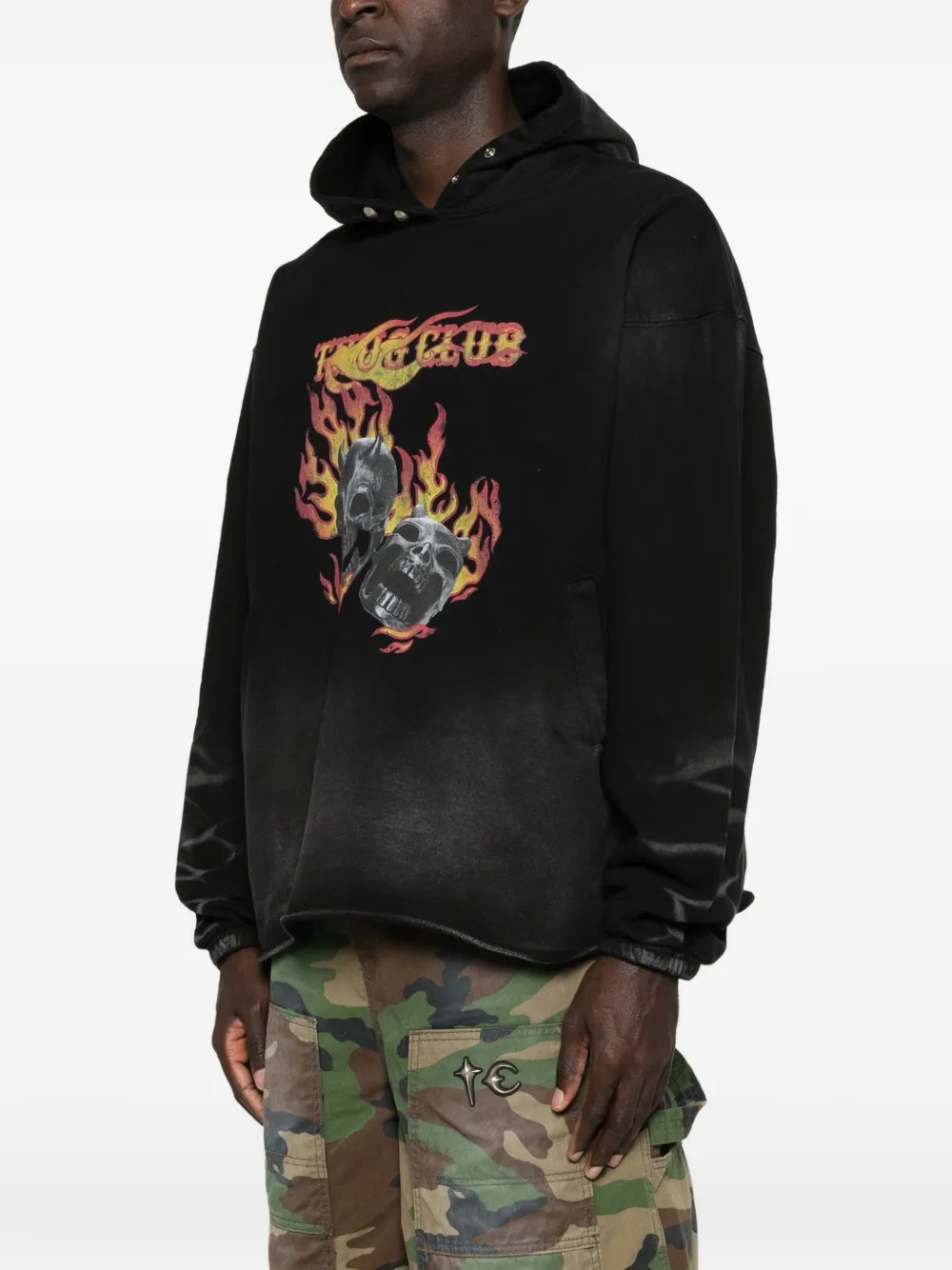 THUG CLUB Hoodie met print Zwart