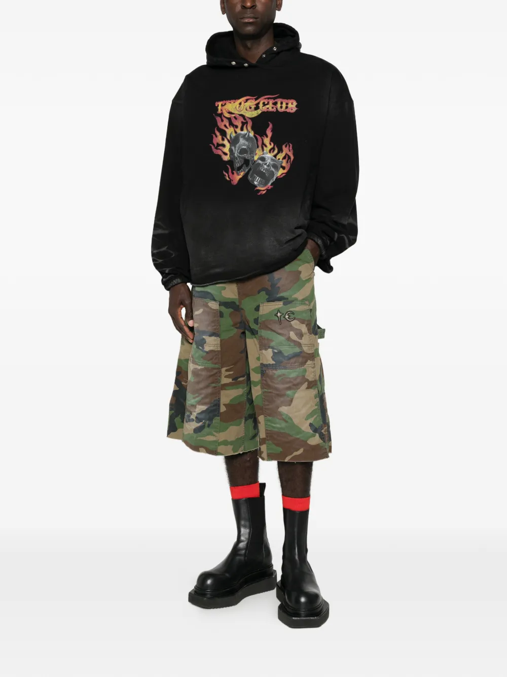 THUG CLUB Hoodie met print Zwart